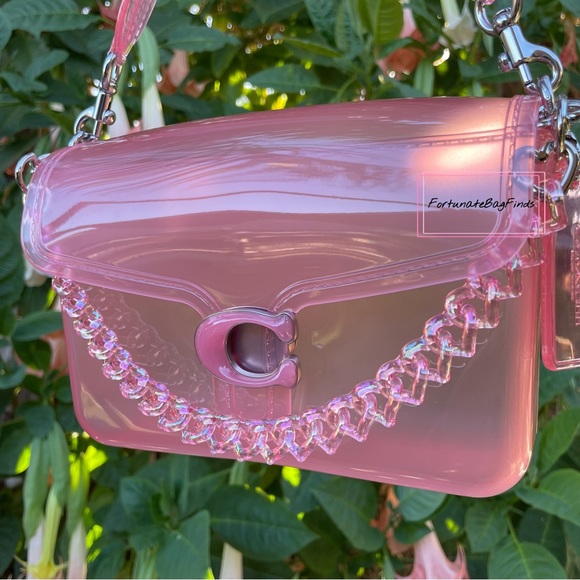 TikTok Famous PINK PEACH Jelly TRIPLE HEARTS Resin Bag Strap Novelty Bag Chain - Picture 14 of 14